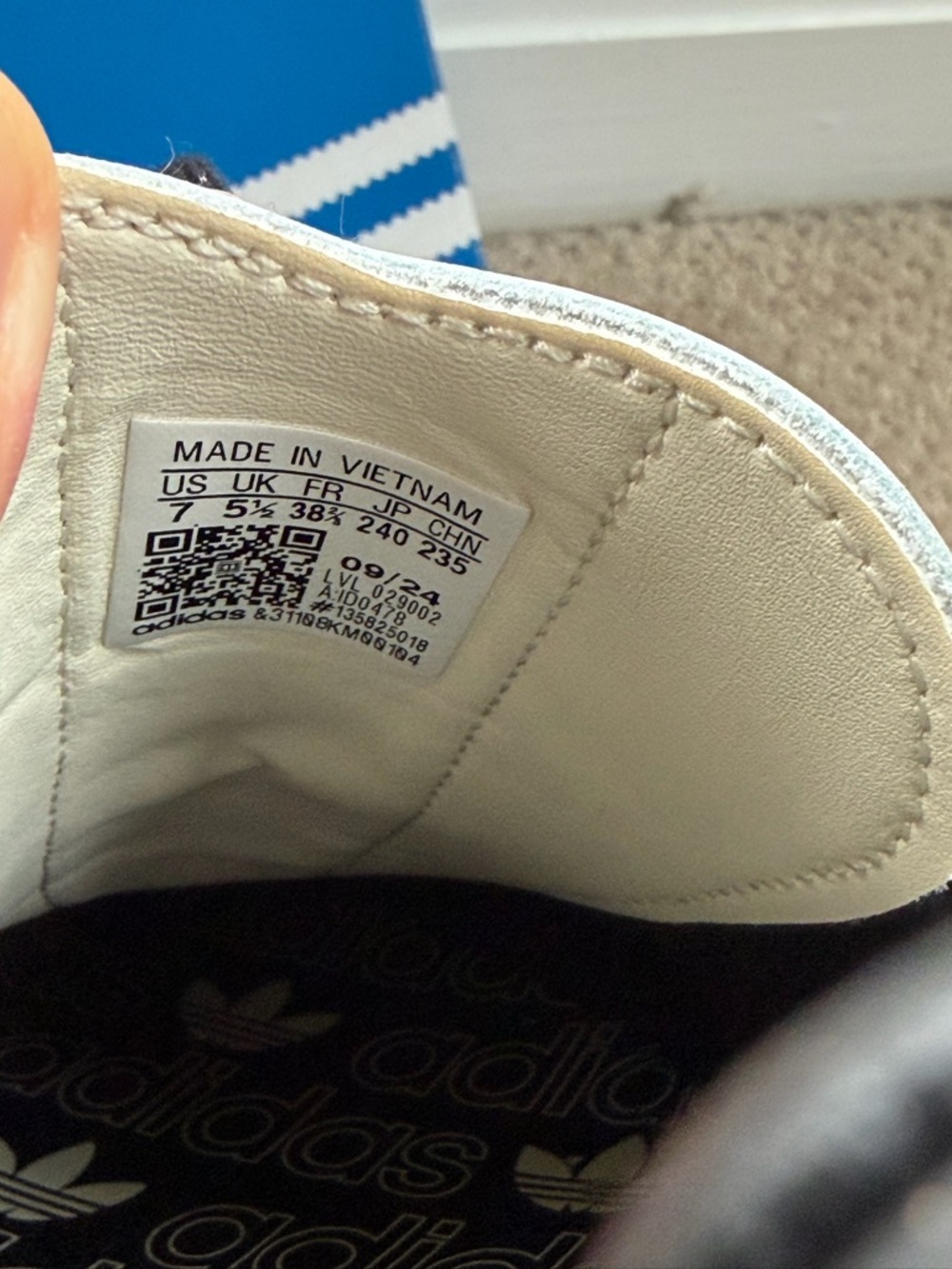 Adidas Samba OG Sneakers — Black & Cream with Gum Sole - Picture 8 of 11